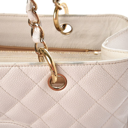 Chanel Caviar Quilted Grand Shopping Tote GST White 14 of 17