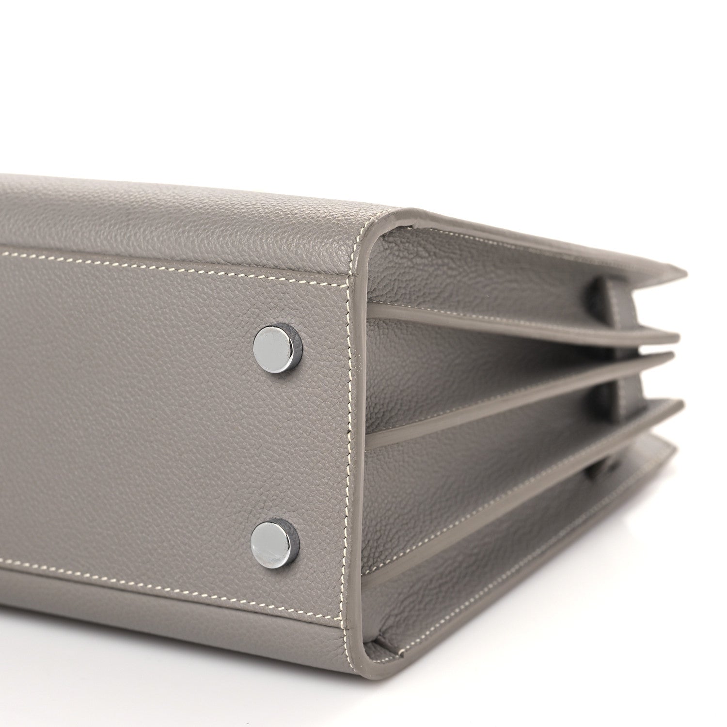 Saint Laurent Grained Calfskin Topstich Baby Sac De Jour Grey 9 of 9