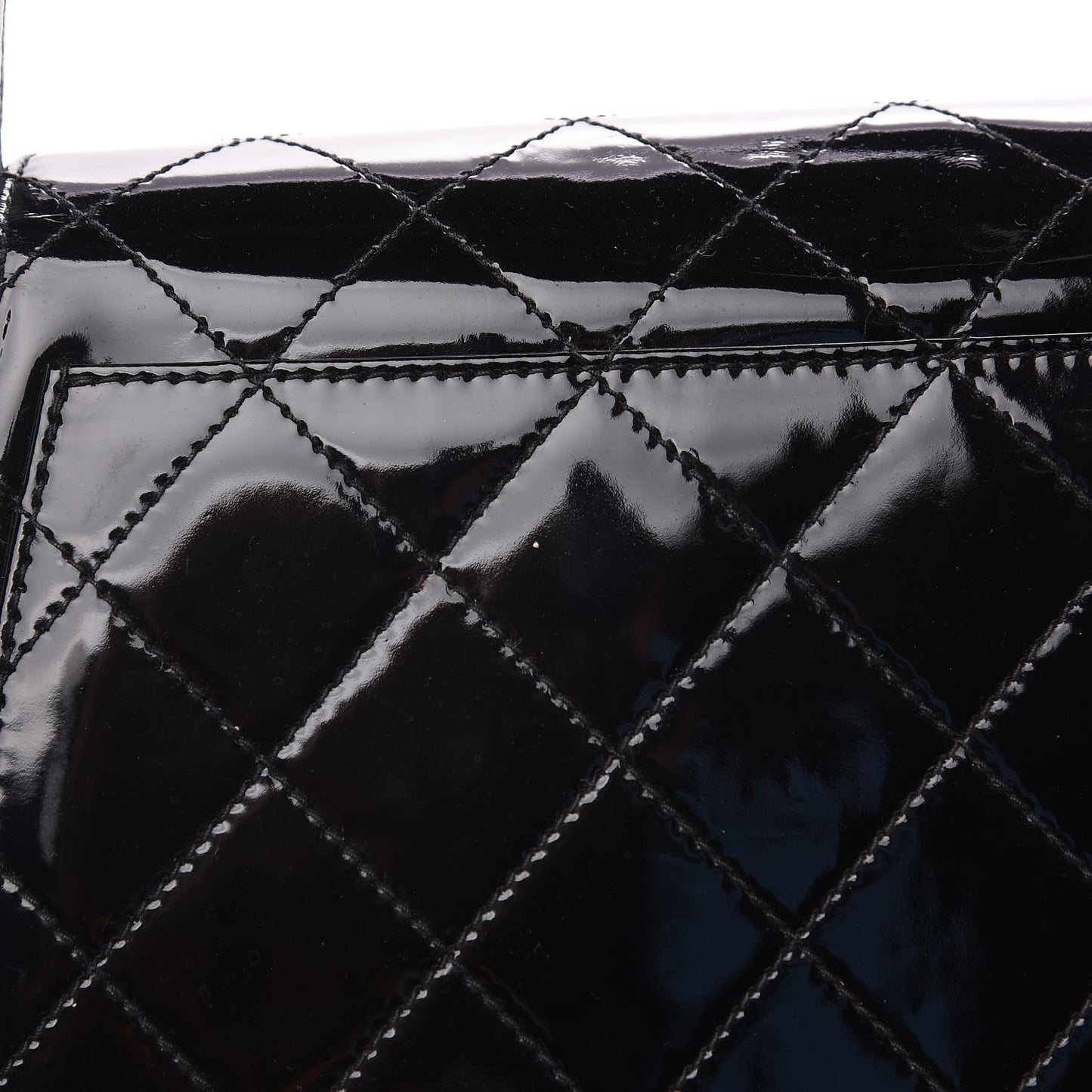 Patent Quilted CC Shoulder Bag Black