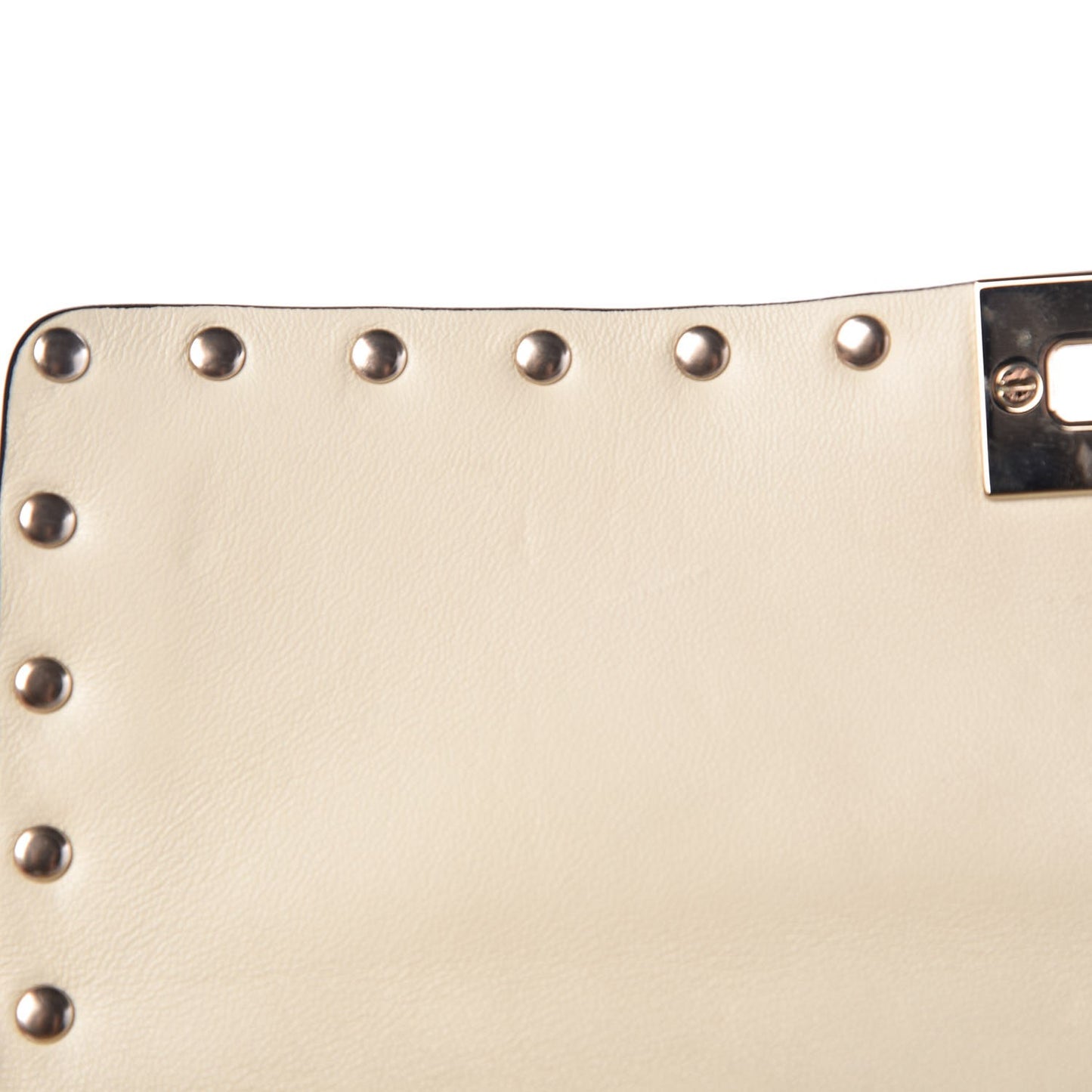 Nappa Medium Rockstud Spike Shoulder Bag Light Ivory