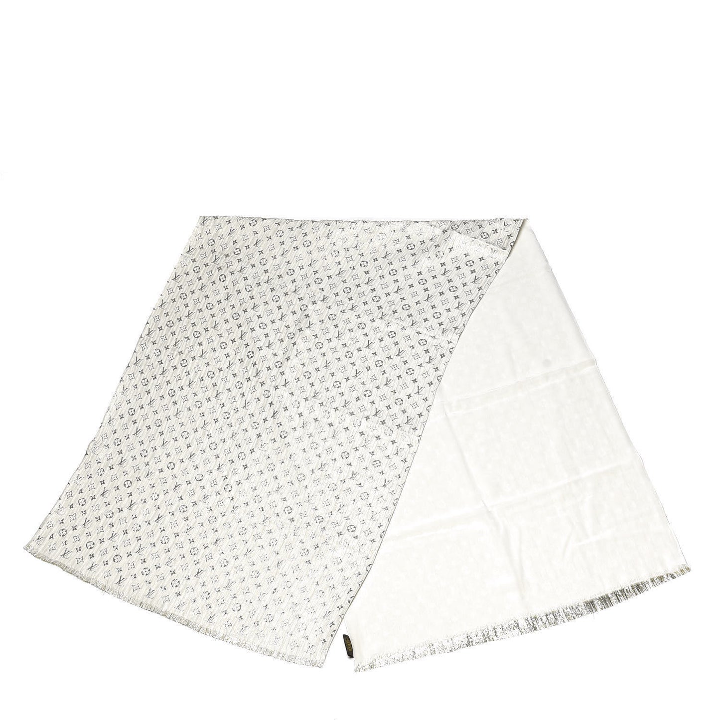 Silk Monogram So Glitter Stole White
