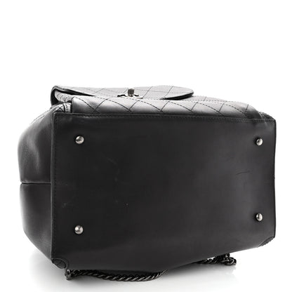 Chanel Calfskin Stitched Large Urban Luxury Drawstring Backpack Black 4 of 9