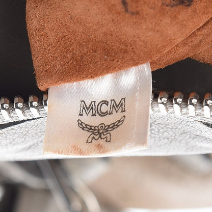 MCM Calfskin Monogram Shoulder Bag Taupe 9 of 23