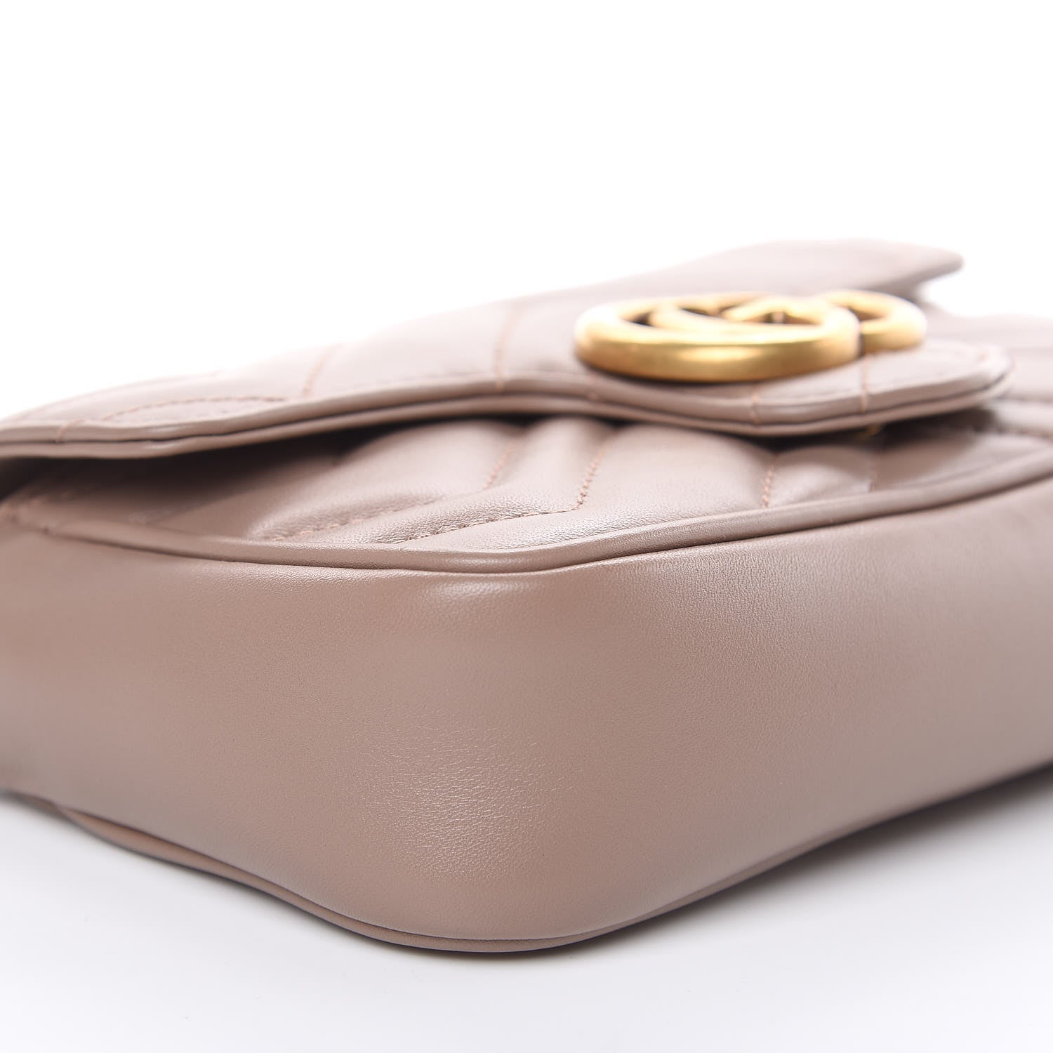 Gucci Calfskin Matelasse Super Mini GG Marmont Shoulder Bag Porcelain Rose 8 of 10