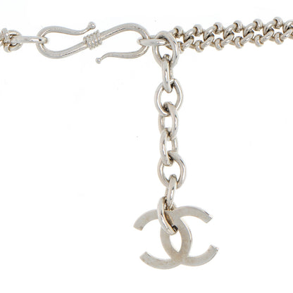 Chanel Enamel CC Camellia Pendant Necklace Silver White 3 of 5