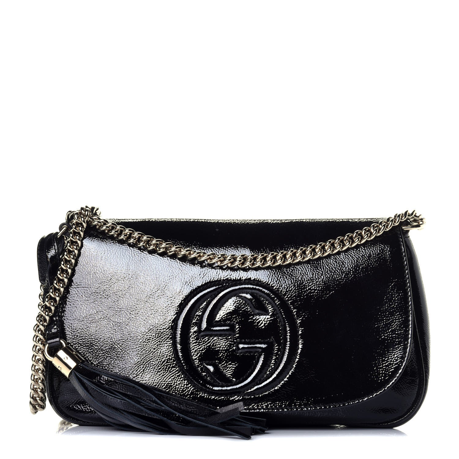 Gucci Patent Medium Soho Flap Crossbody Black 1 of 9