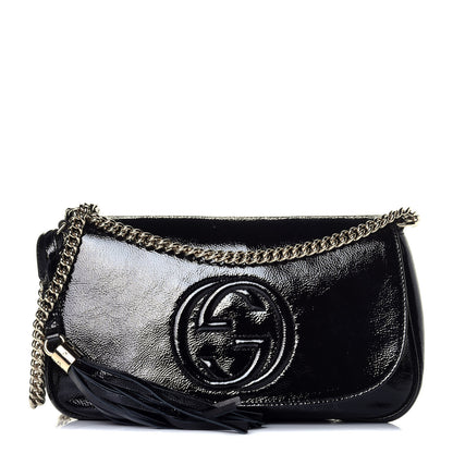 Gucci Patent Medium Soho Flap Crossbody Black 1 of 9