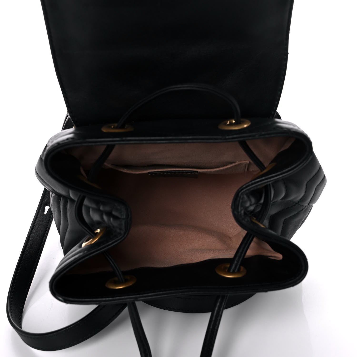 Gucci Calfskin Matelasse GG Marmont Flap Backpack Black 5 of 11