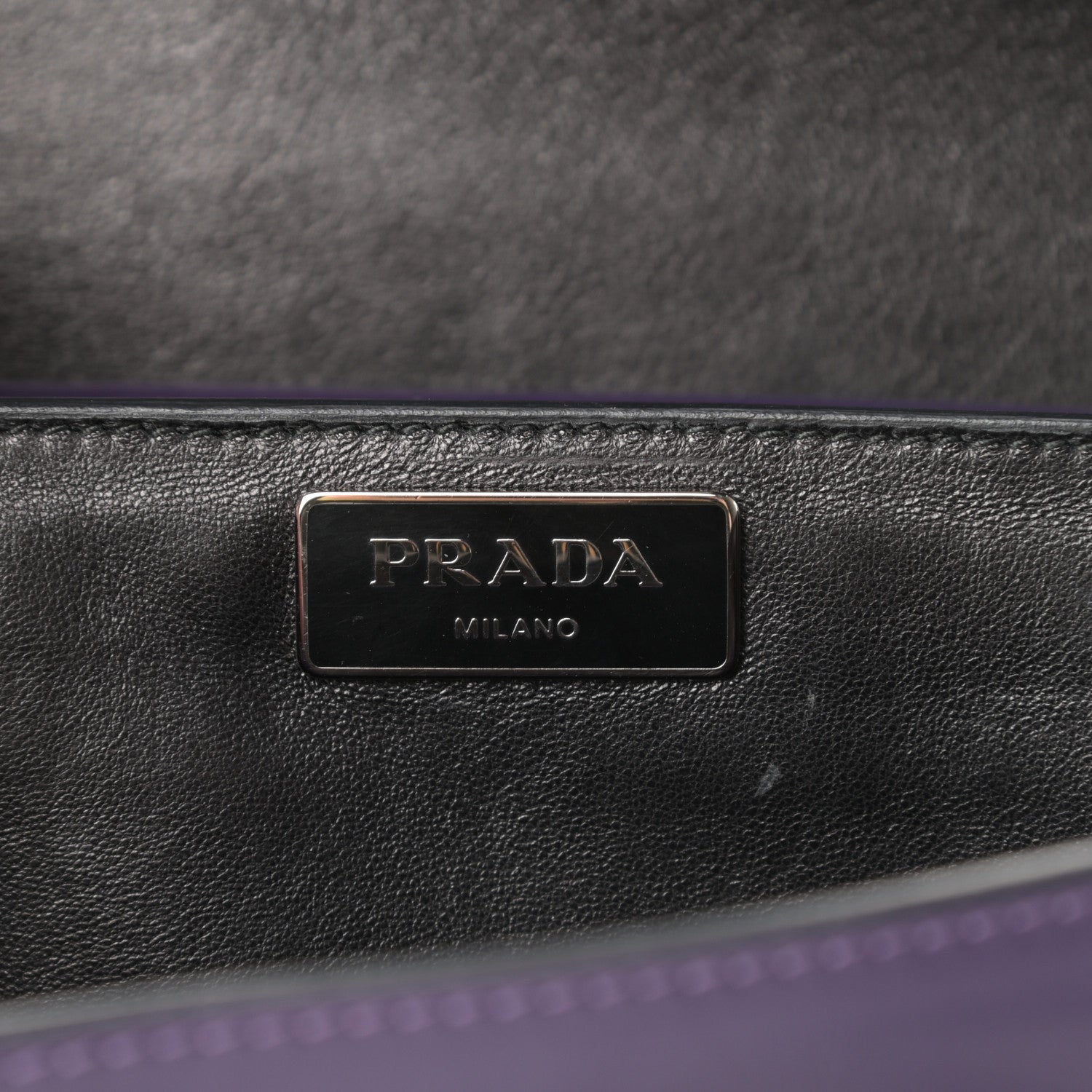 Prada Box Calfskin Shoulder Bag Black Viola 6 of 18
