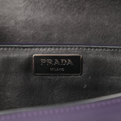 Prada Box Calfskin Shoulder Bag Black Viola 6 of 18