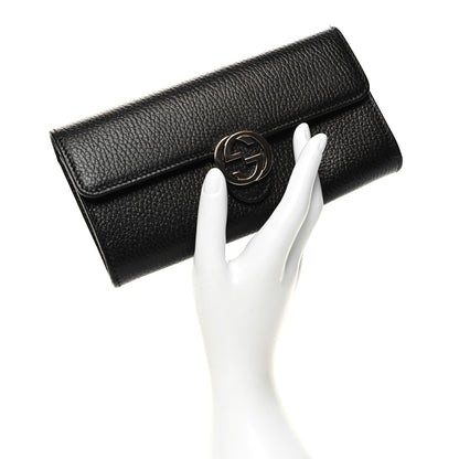 Gucci Dollar Calfskin Interlocking G Continental Wallet Black 2 of 9