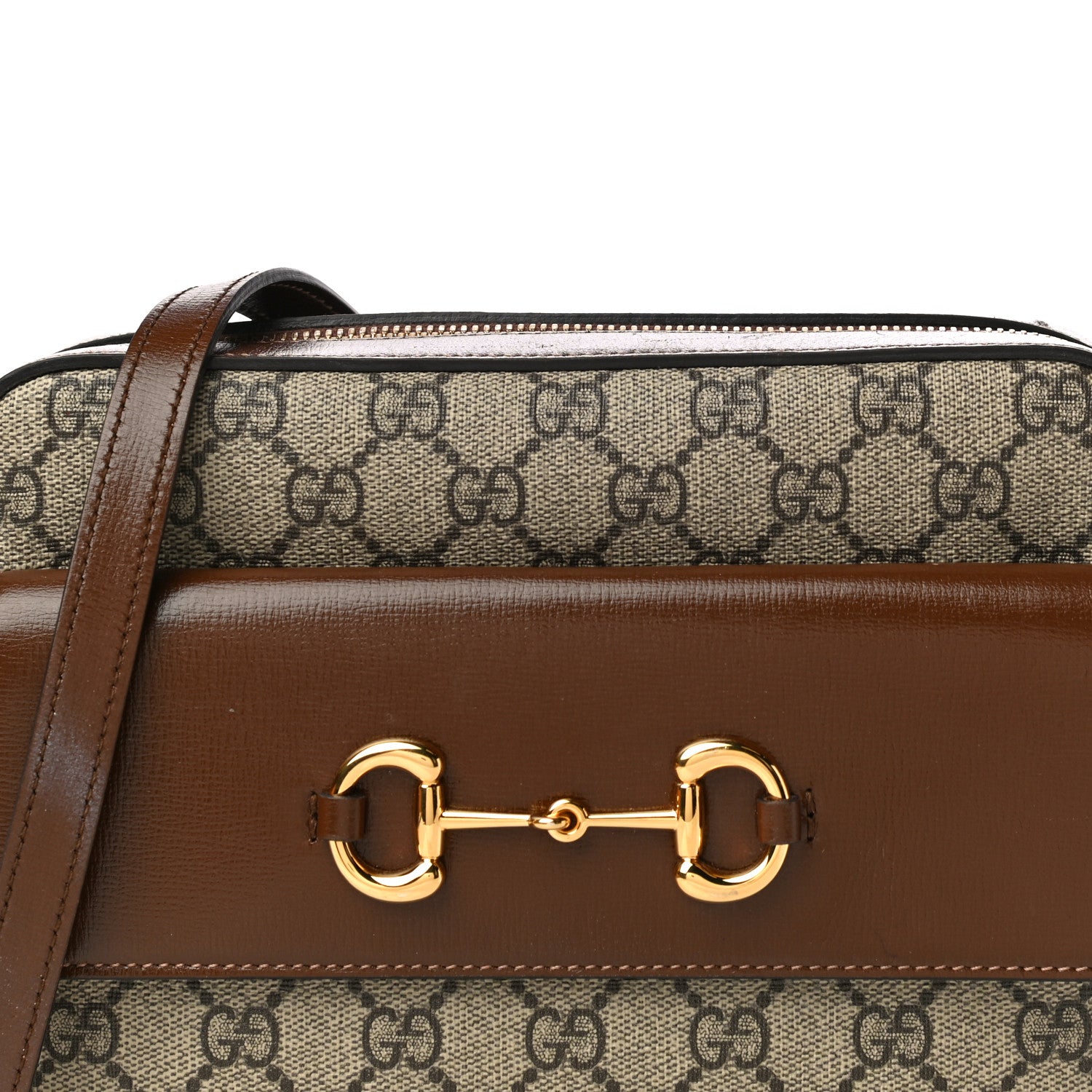 Gucci GG Supreme Monogram Small Horsebit 1955 Shoulder Bag Beige Brown Sugar 8 of 22