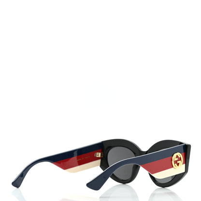 Gucci Acetate Oversized Rectangle Frame Web Sunglasses GG 0275/S Black 4 of 7