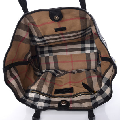 Burberry Lambskin Medium East West Tote Black 5 of 8