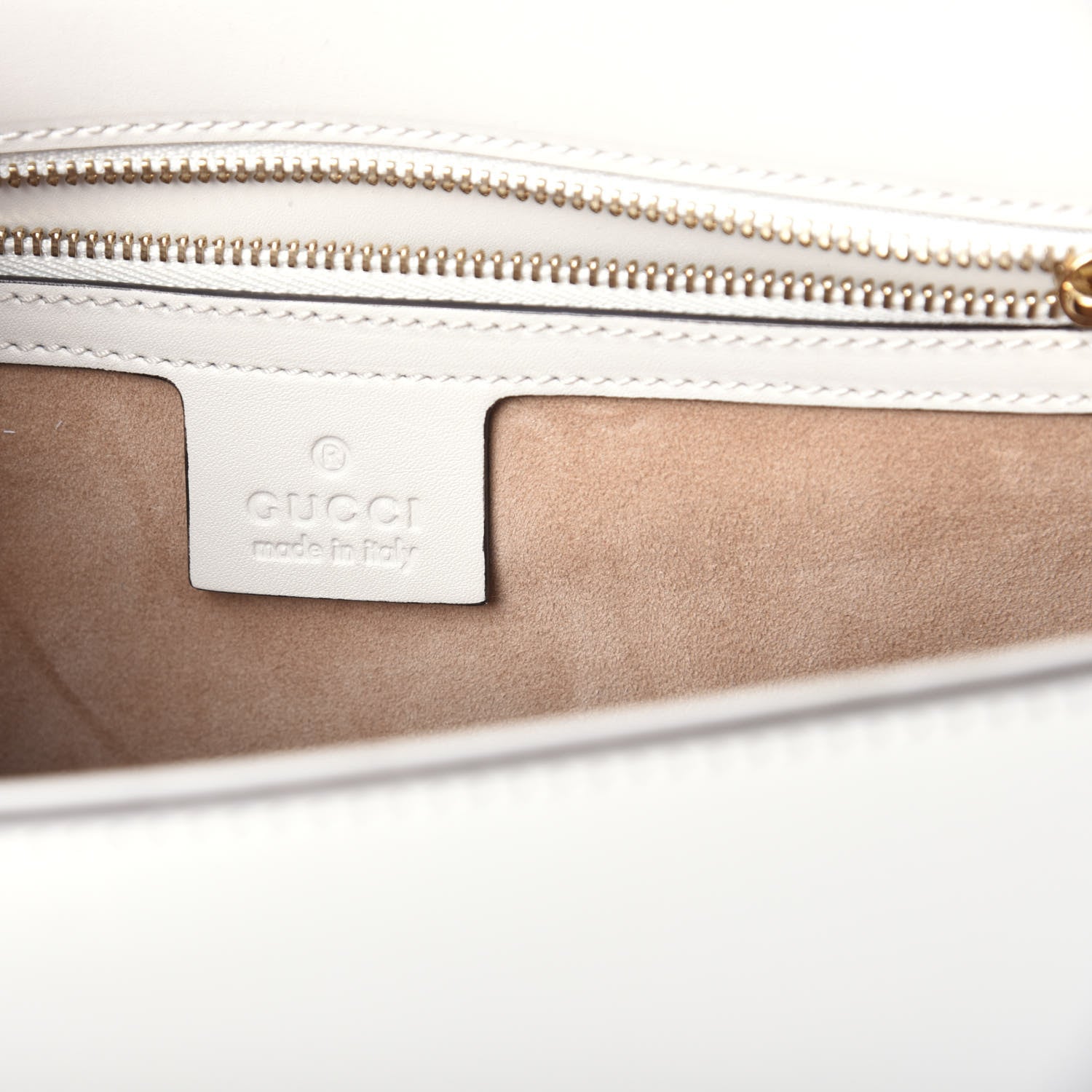 Gucci Calfskin Small Sylvie Shoulder Bag Off White 6 of 8