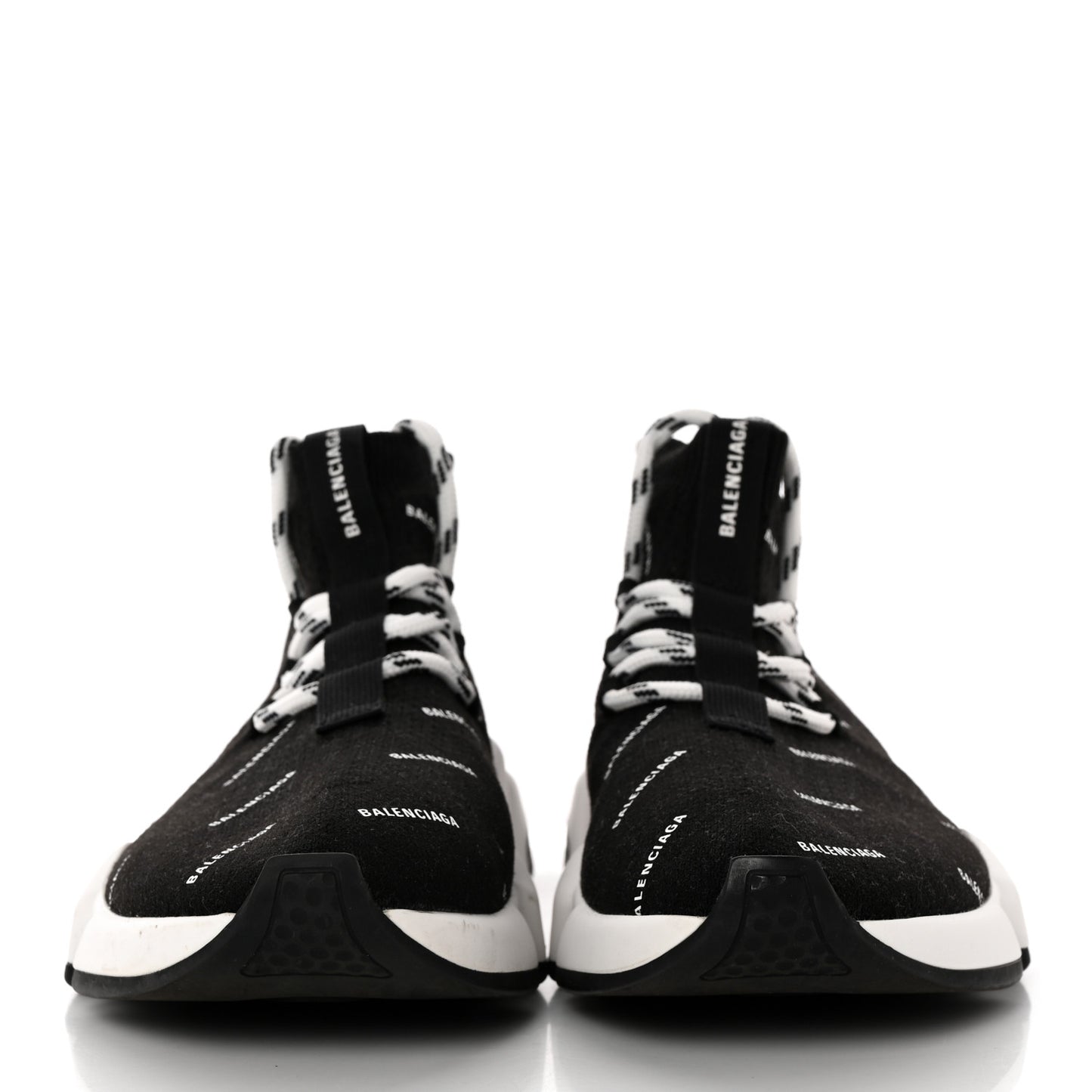 Neoprene Knit Allover Logo Womens Speed Lace Up Sneakers 37 Black