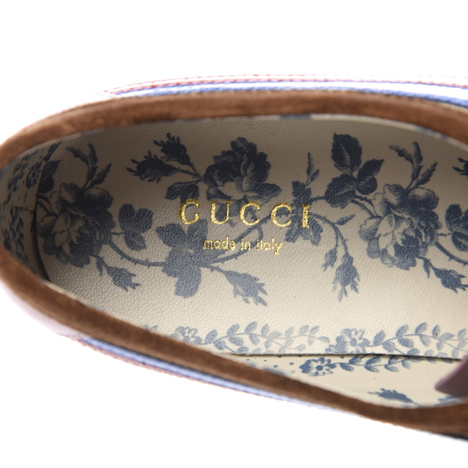 Gucci Suede Monogram Web Womens Falacer Sneakers 40 Nocciola Beige Mystic White Hibiscus Red 7 of 9
