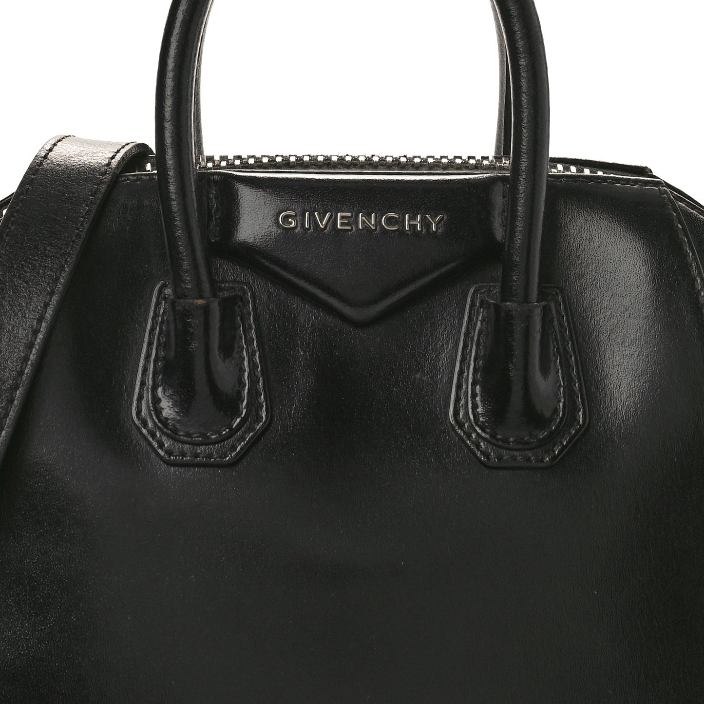 Shiny Lord Calfskin Small Antigona Black