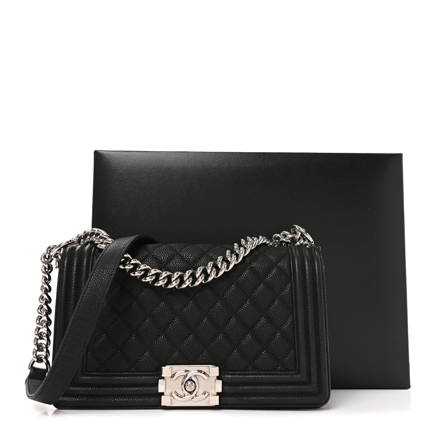 Chanel Iridescent Caviar Quilted Medium Boy Flap Black 11 of 11