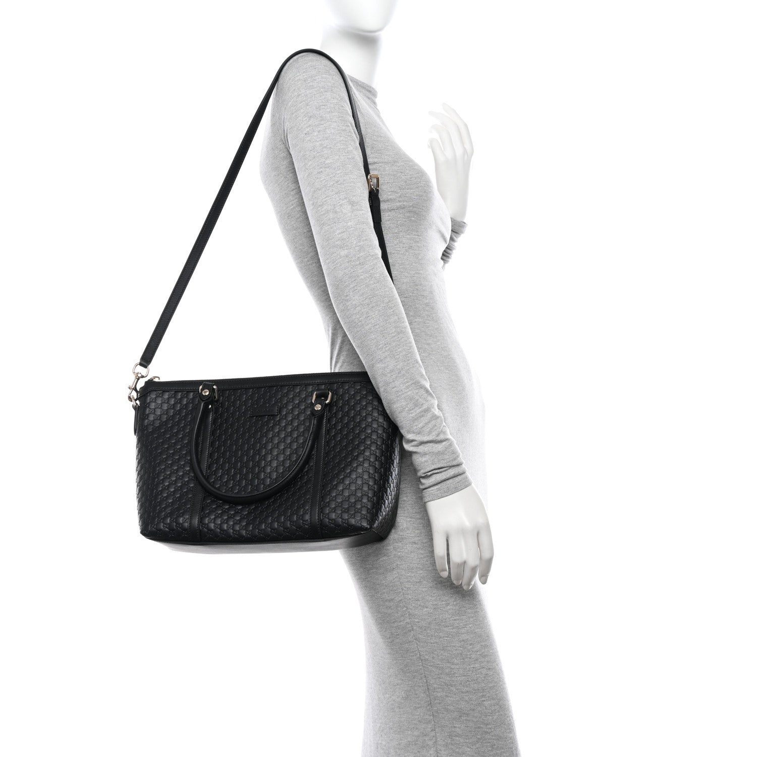 Gucci Soft Microguccissima Small Zippered Satchel Black 2 of 11