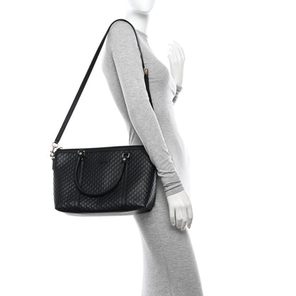Gucci Soft Microguccissima Small Zippered Satchel Black 2 of 11