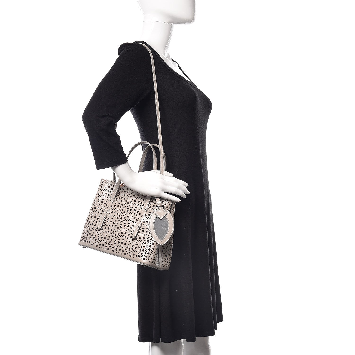 Alaia Lux Calfskin Vienne Wave Mina 25 Bag Perle 2 of 9