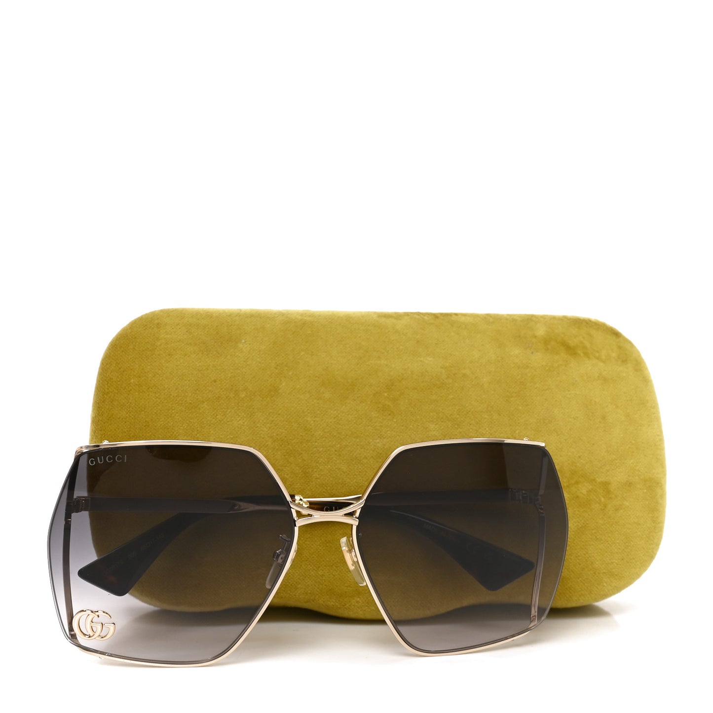 Metal Square Frame Sunglasses GG0817S Gold