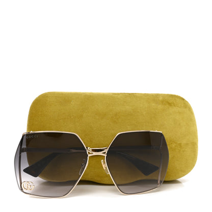 Gucci Metal Square Frame Sunglasses GG0817S Gold 7 of 7