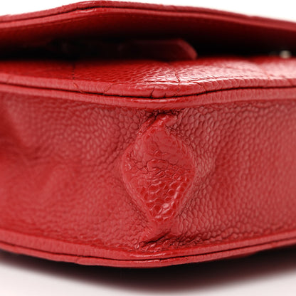 Chanel Caviar Quilted Wallet On Chain WOC Red 9 of 11