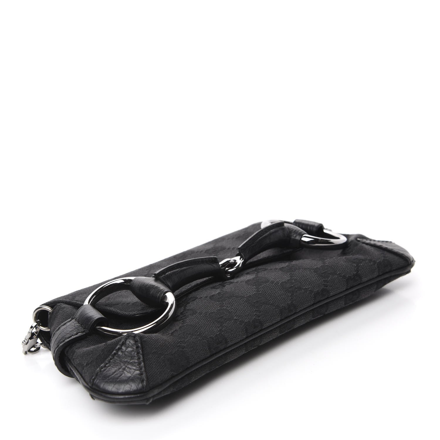 Gucci Monogram Horsebit Chain Clutch Black 4 of 10