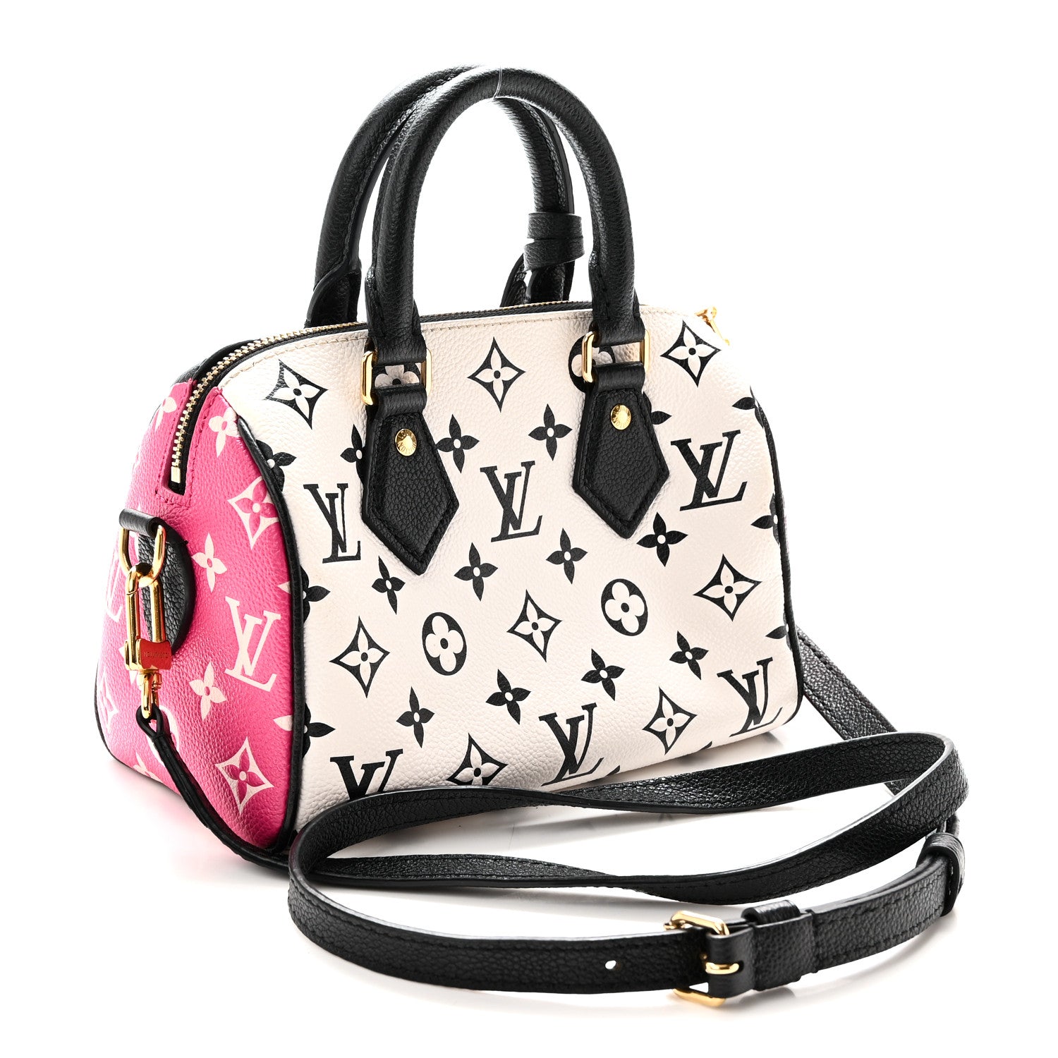 Louis Vuitton Empreinte Monogram Spring in the City Speedy Bandouliere 20 Black White Pink 3 of 9