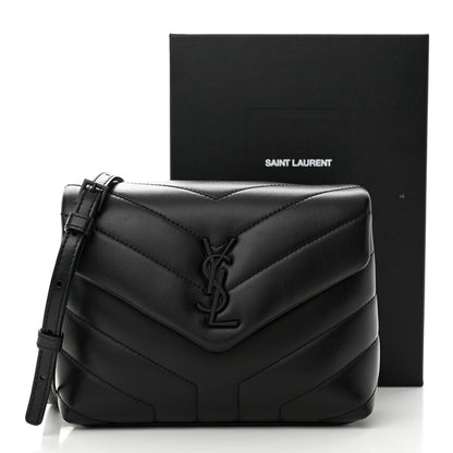 Saint Laurent Calfskin Y Quilted Monogram Monochrome Toy Loulou Crossbody Bag Black 11 of 11