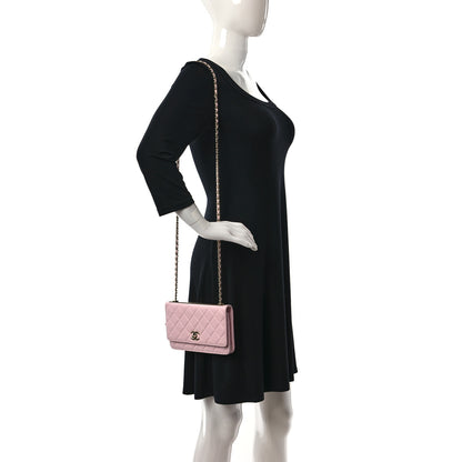 Chanel Lambskin Quilted Trendy CC Wallet On Chain WOC Pink 2 of 12