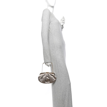 Louis Vuitton Satin Monogram Aumoniere Clutch Silver 2 of 10