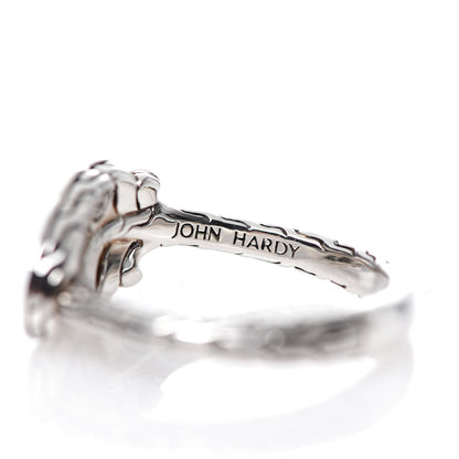 John Hardy Sterling Silver Black Sapphire Black Spinel Feather Lava Ring 54 7 4 of 6