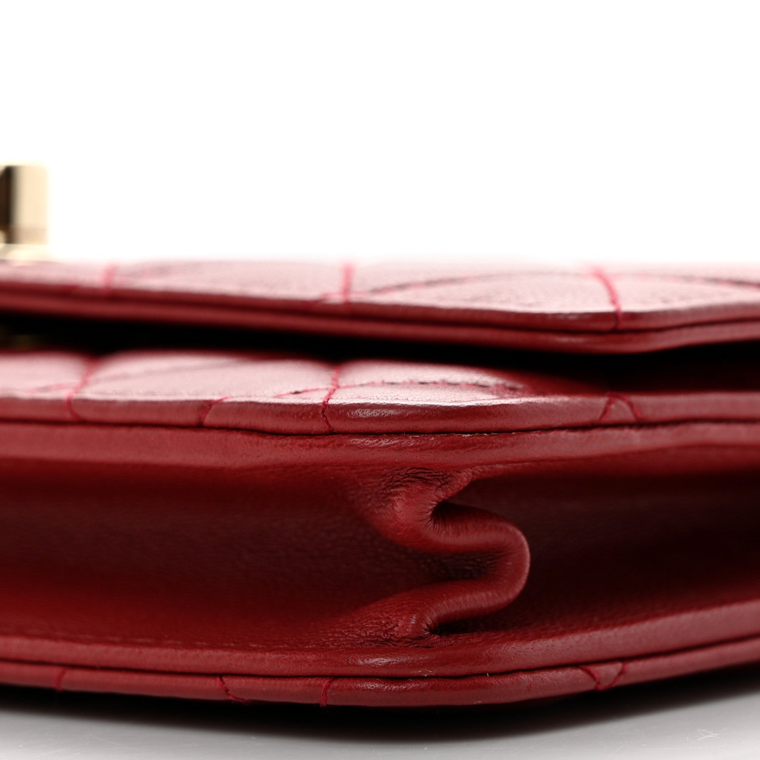 Chanel Lambskin Quilted Trendy CC Wallet On Chain WOC Red 10 of 13