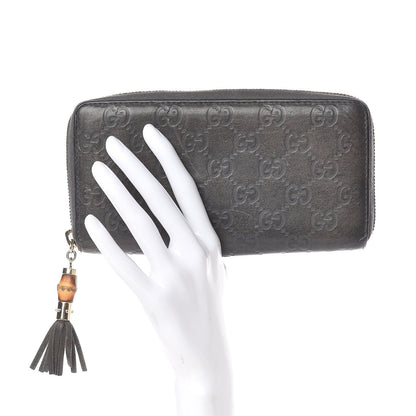 Gucci Guccissima Bamboo Tassel Zip Around Wallet Grey 2 of 7