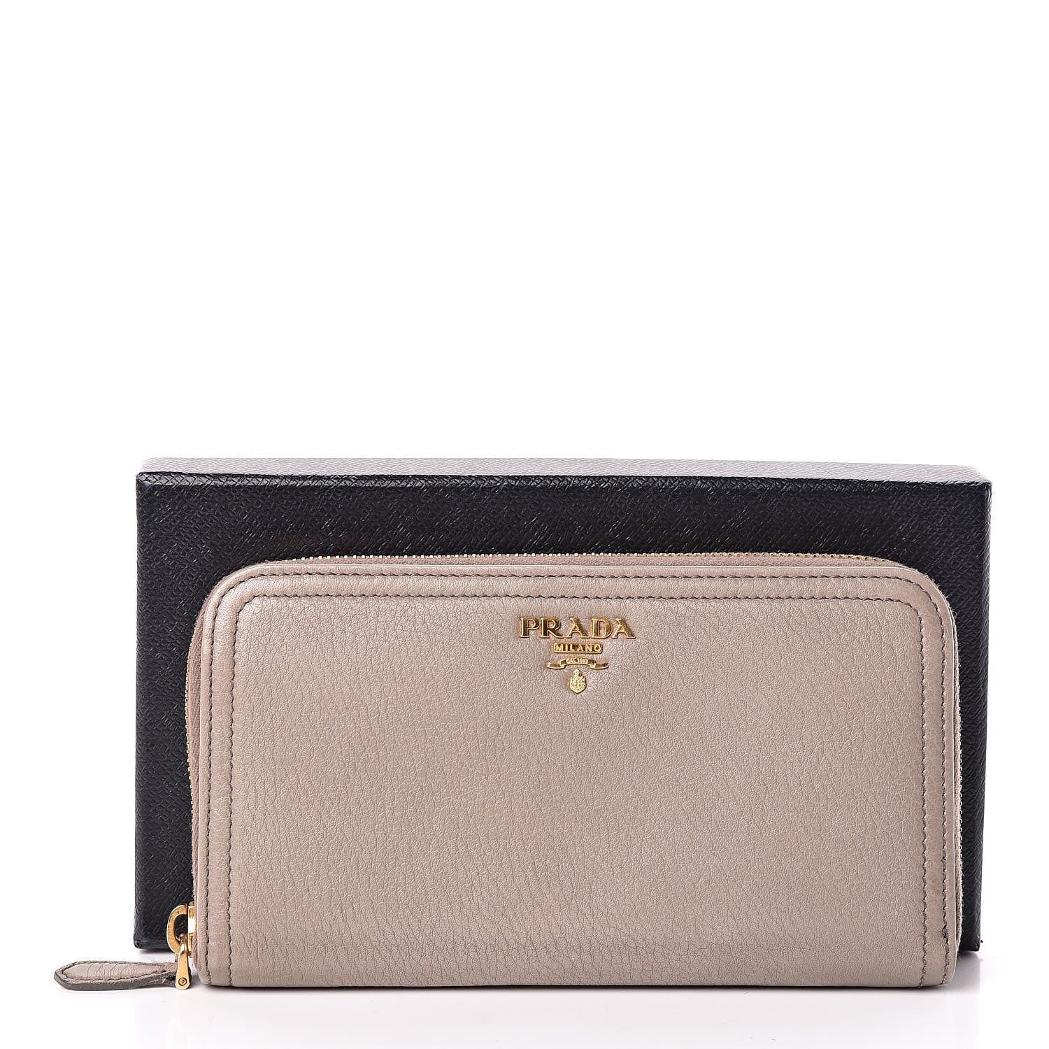 Prada Vitello Daino Zip Around Wallet Argilla 11 of 11