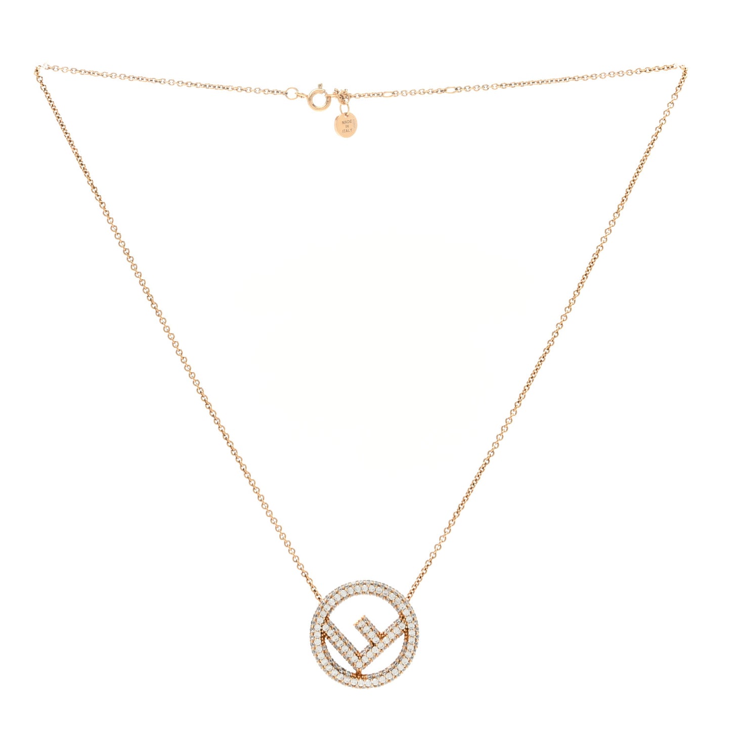 Metal Crystal F is Fendi Necklace Gold