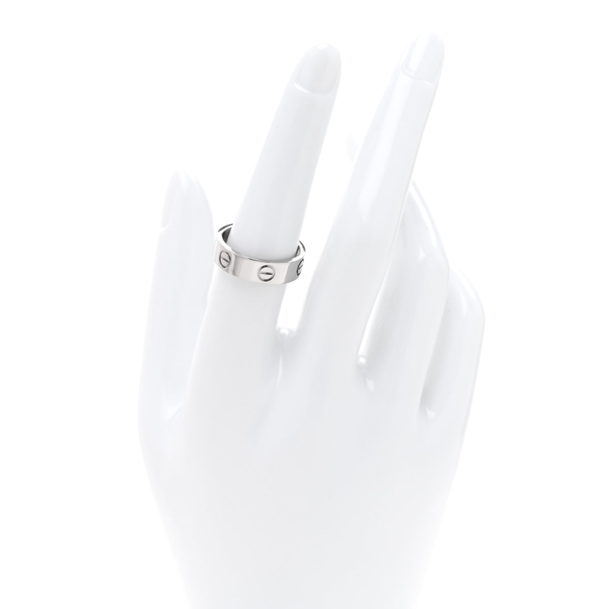 Cartier 18K White Gold 5.5mm LOVE Ring 55 7.25 2 of 5
