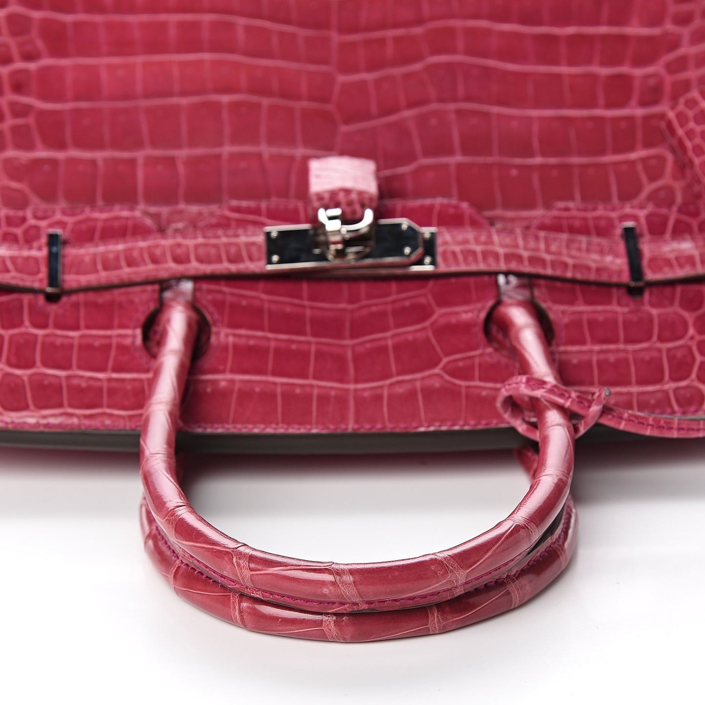 Shiny Porosus Crocodile Birkin 30 Rose Tyrien