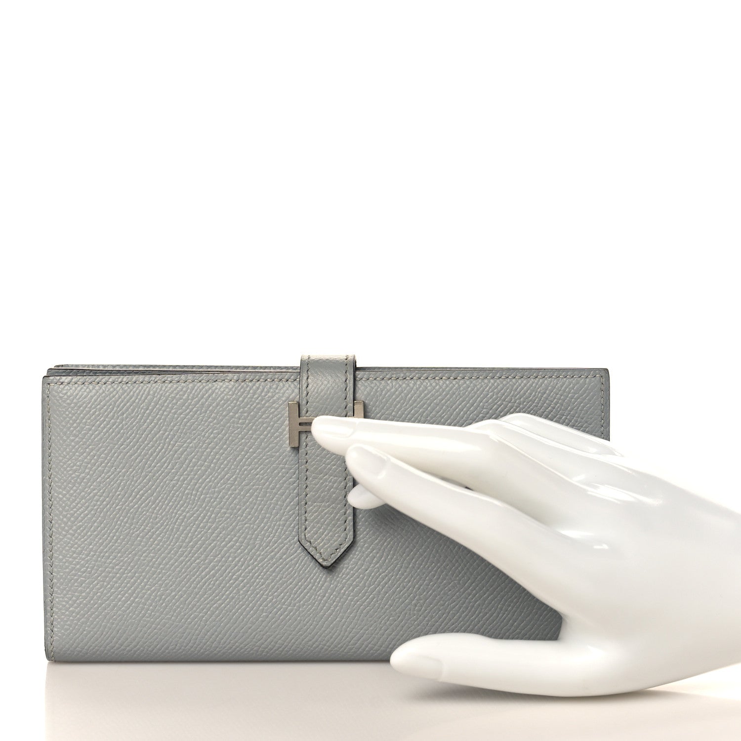 Hermes Epsom Bearn Gusset Wallet Gris Mouette 2 of 7