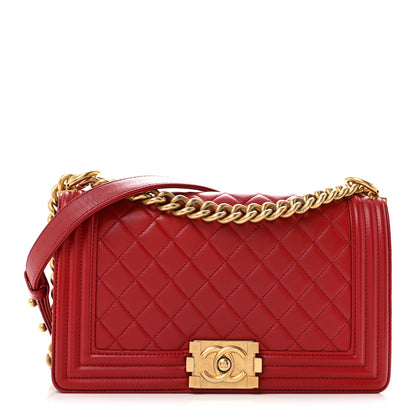 Chanel Calfskin Quilted Medium Boy Flap Red 1 of 13