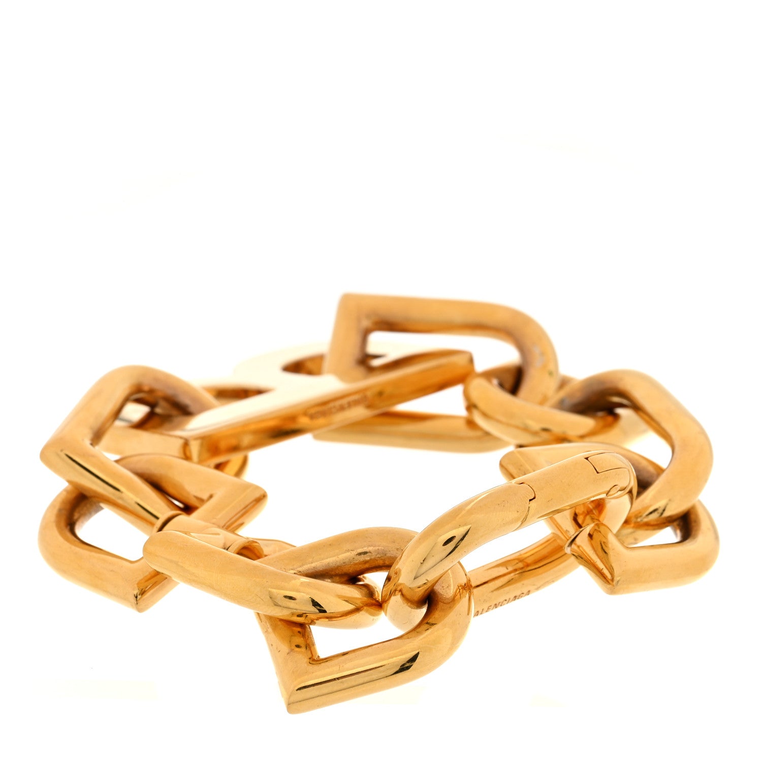Balenciaga Metal B Chain Bracelet M Gold 3 of 4