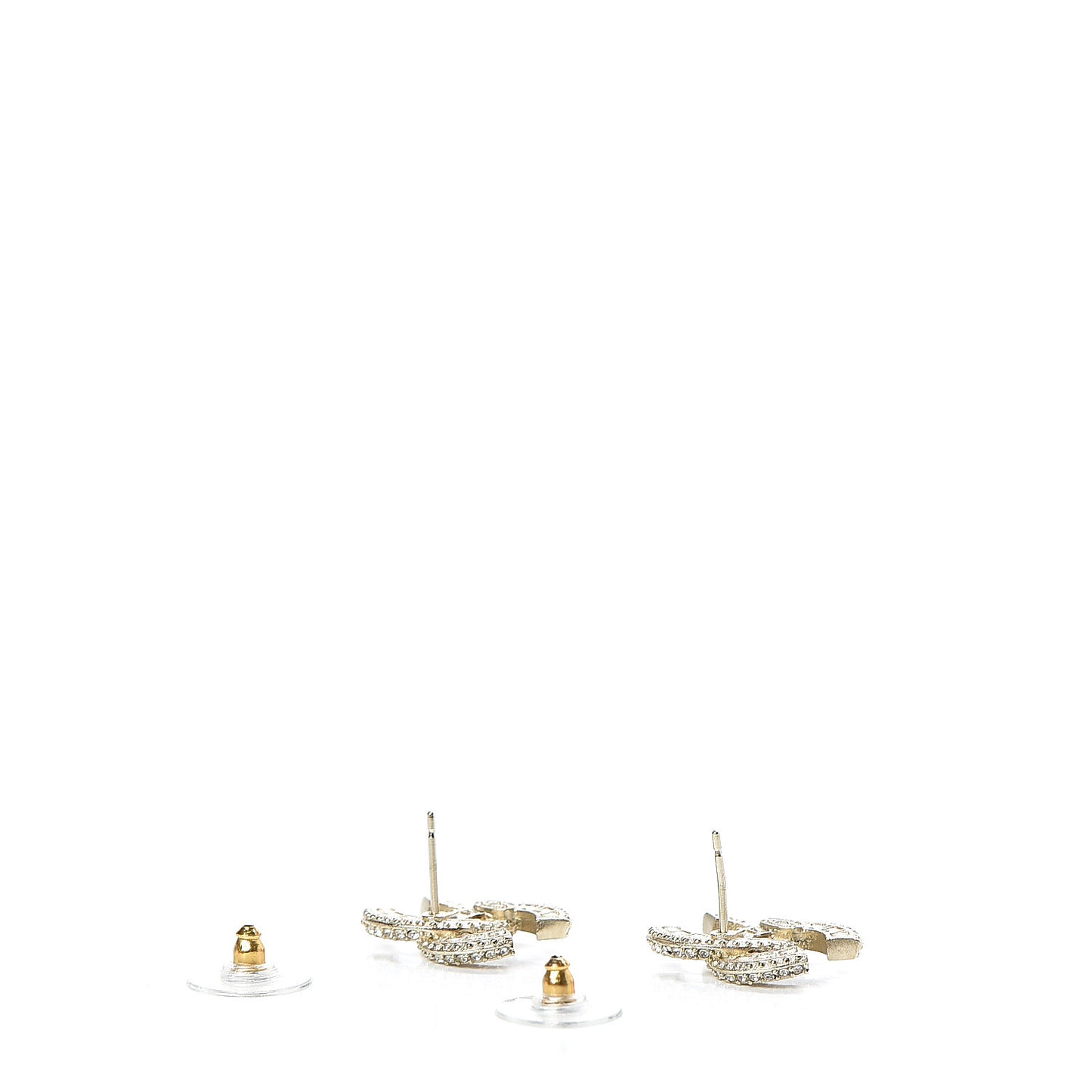 Crystal CC Earrings Light Gold