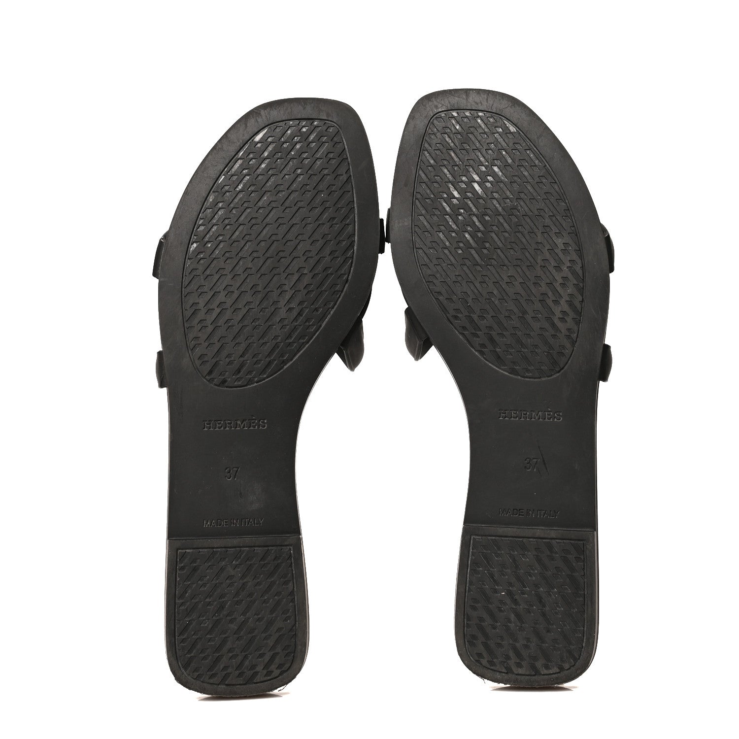 Hermes Rubber Aloha Sandals 37 Black 5 of 8