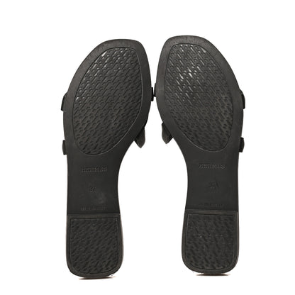 Hermes Rubber Aloha Sandals 37 Black 5 of 8