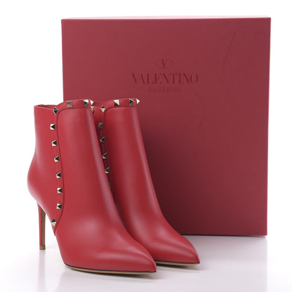 Valentino Garavani Calfskin Rockstud 85mm Ankle Booties 39.5 Rouge Pur 8 of 8