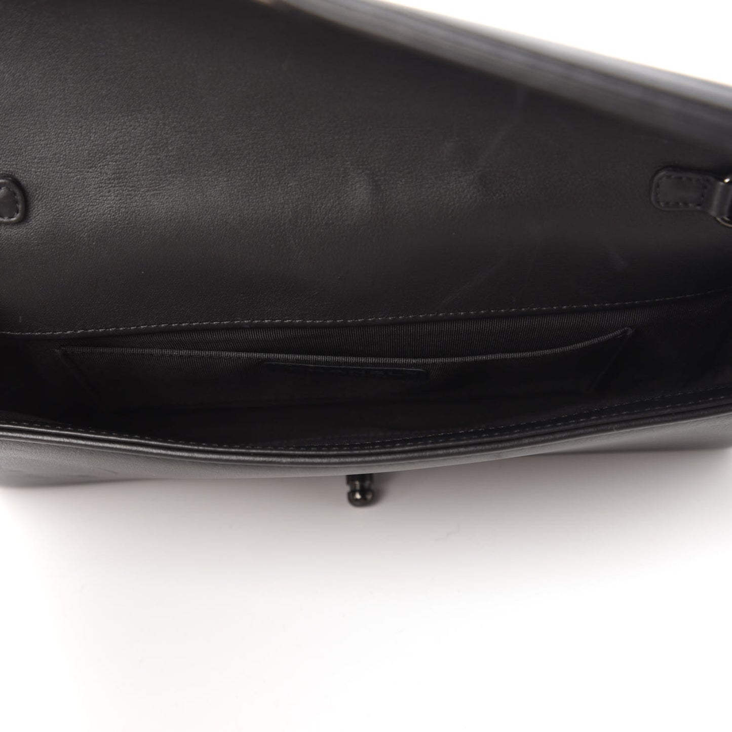 Calfskin Quilted Boy Clutch With Removable Chain So Black