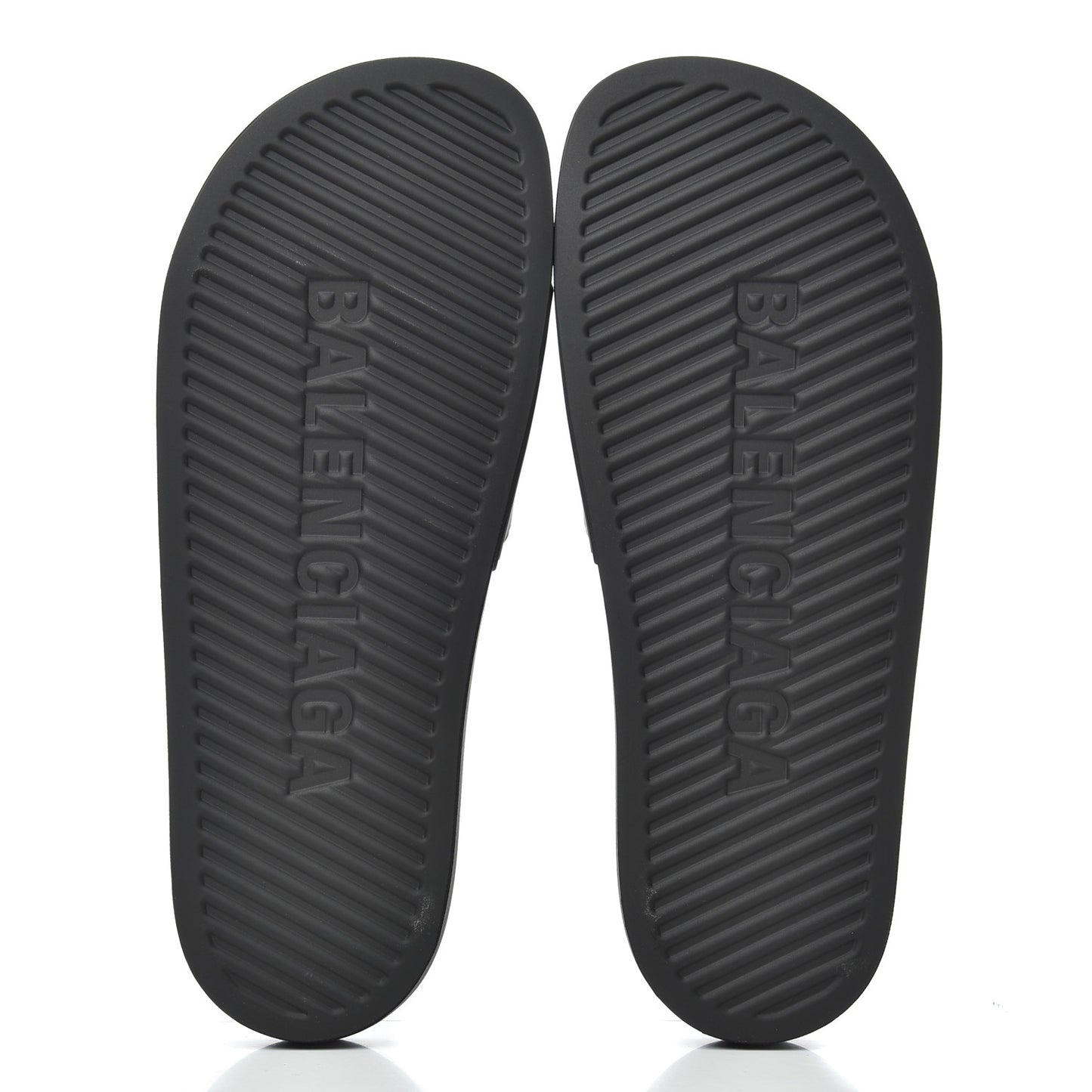 PVC Logo Mens Pool Slide Sandals 42 Black White